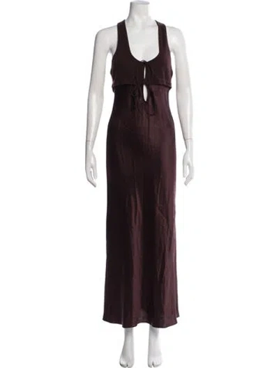 Pre-owned Christopher Esber Silk Long Dress In Burgundy