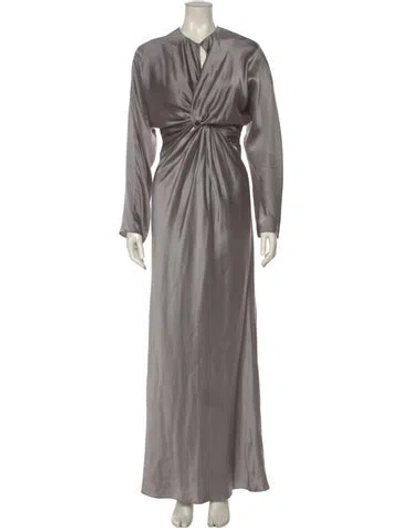 Pre-owned Christopher Esber Silk Long Dress In Gray