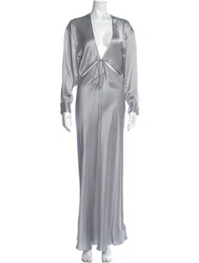 Pre-owned Christopher Esber Silk Long Dress In Gray