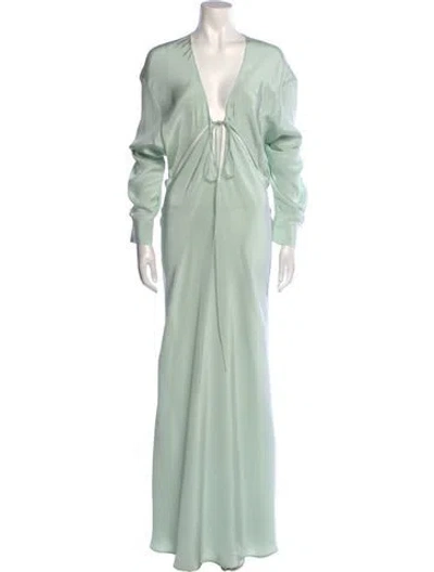 Pre-owned Christopher Esber Silk Long Dress In Green