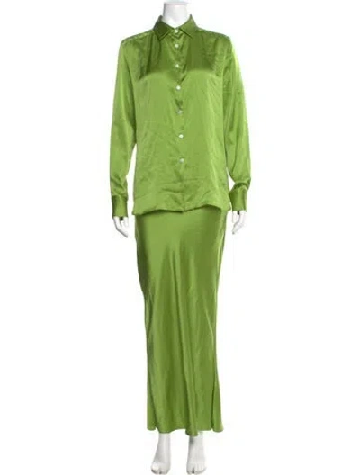 Pre-owned Christopher Esber Silk Long Dress In Green