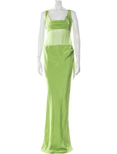 Pre-owned Christopher Esber Silk Long Dress In Green