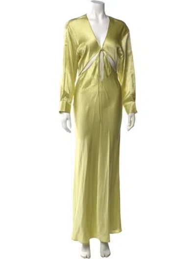 Pre-owned Christopher Esber Silk Long Dress In Green