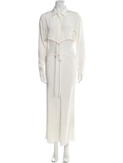 Pre-owned Christopher Esber Silk Long Dress In Neutral