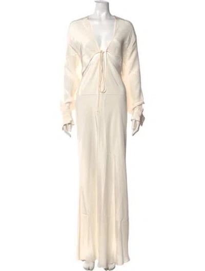 Pre-owned Christopher Esber Silk Long Dress In Neutrals