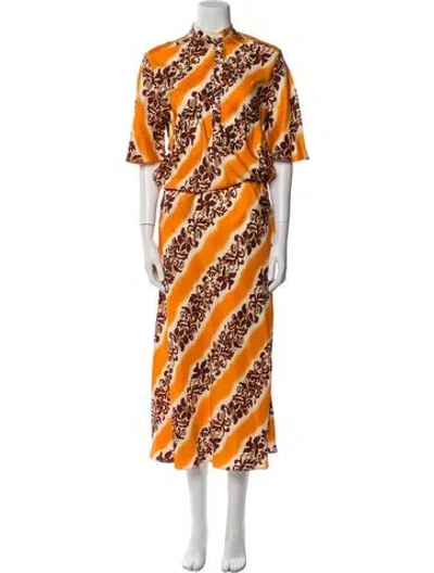 Pre-owned Christopher Esber Silk Long Dress In Orange
