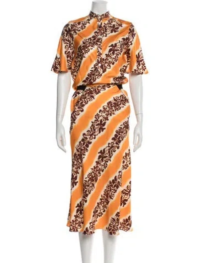 Pre-owned Christopher Esber Silk Long Dress In Orange