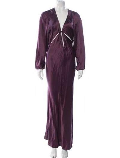 Pre-owned Christopher Esber Silk Long Dress In Purple
