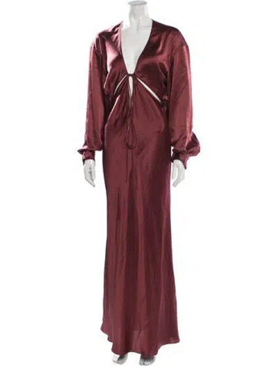 Pre-owned Christopher Esber Silk Long Dress In Red