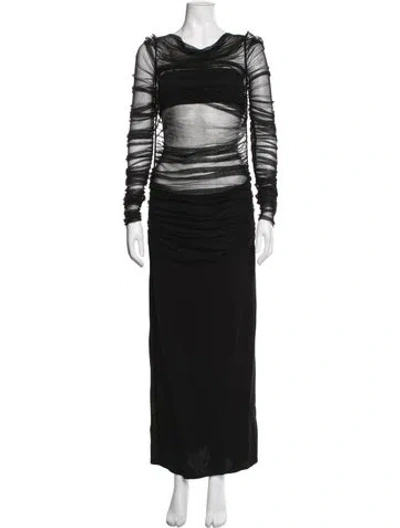 Pre-owned Christopher Esber Silk Long Dress W/ Tags In Black