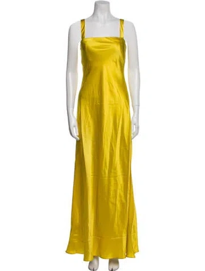 Pre-owned Christopher Esber Silk Long Dress W/ Tags In Gold