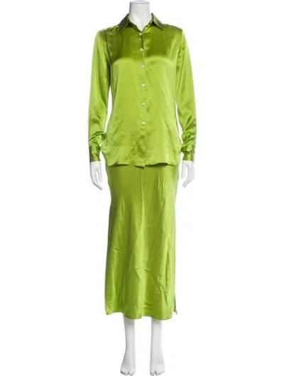 Pre-owned Christopher Esber Silk Long Dress W/ Tags In Green