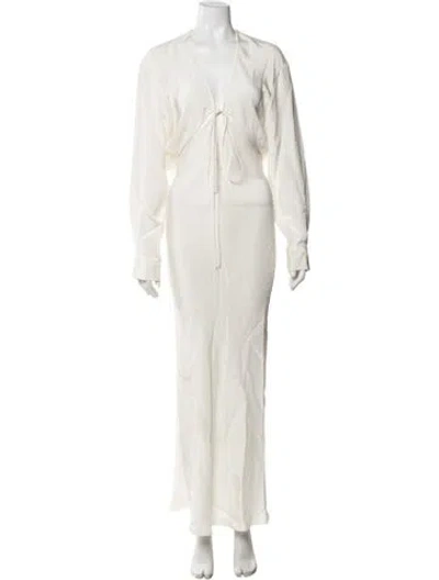 Pre-owned Christopher Esber Silk Long Dress W/ Tags In Neutral