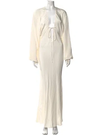 Pre-owned Christopher Esber Silk Long Dress In White