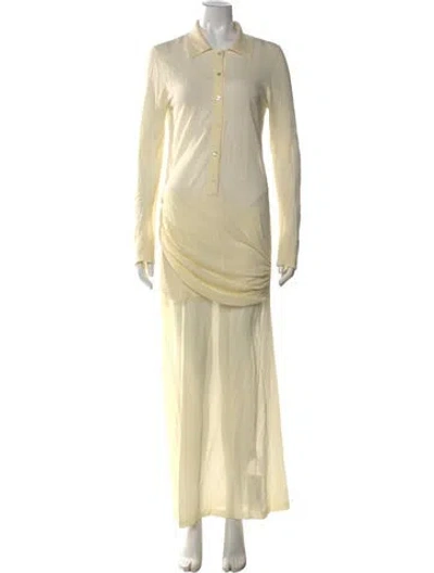 Pre-owned Christopher Esber Silk Long Dress In Yellow