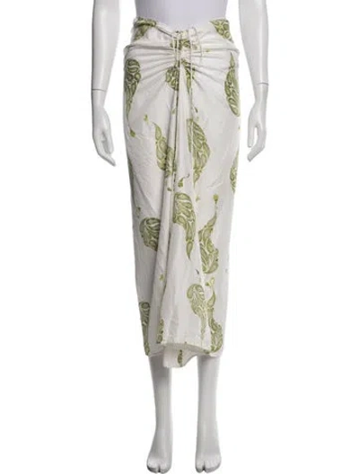 Pre-owned Christopher Esber Silk Long Skirt In White