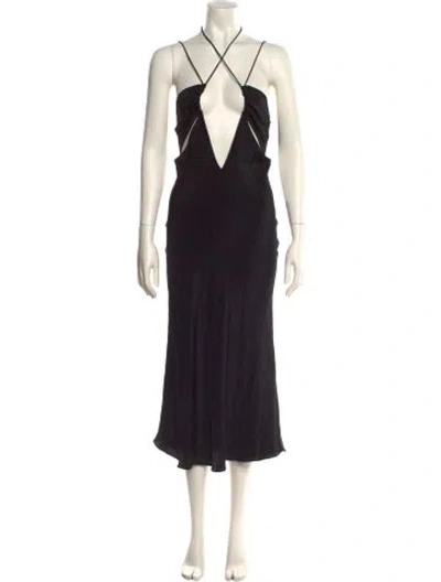 Pre-owned Christopher Esber Silk Midi Length Dress In Black