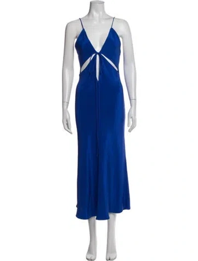 Pre-owned Christopher Esber Silk Midi Length Dress In Blue