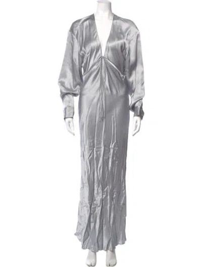 Pre-owned Christopher Esber Silk Midi Length Dress In Gray