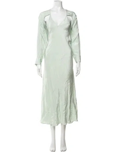 Pre-owned Christopher Esber Silk Midi Length Dress In Green