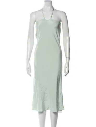 Pre-owned Christopher Esber Silk Midi Length Dress In Green