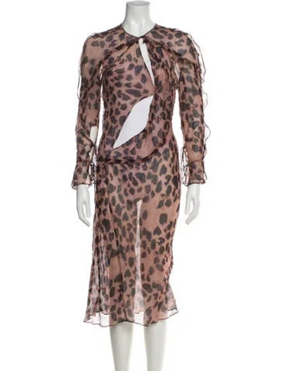 Pre-owned Christopher Esber Silk Midi Length Dress In Multi