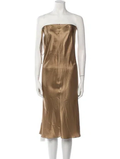 Pre-owned Christopher Esber Silk Midi Length Dress In Neutral