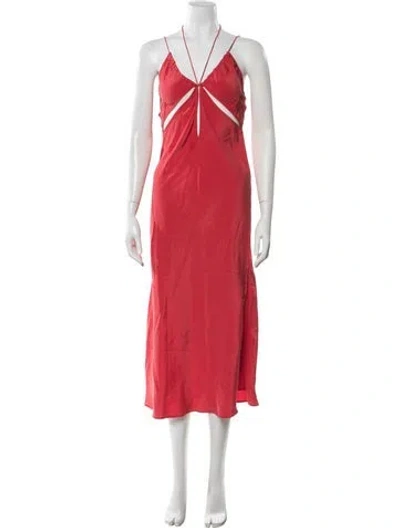 Pre-owned Christopher Esber Silk Midi Length Dress In Orange