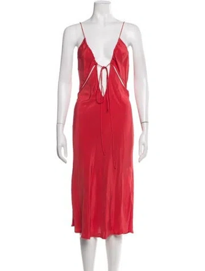 Pre-owned Christopher Esber Silk Midi Length Dress In Red