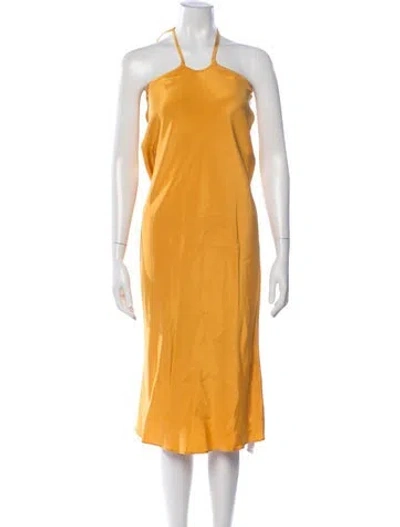 Pre-owned Christopher Esber Silk Midi Length Dress In Yellow