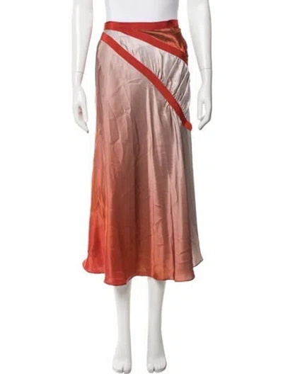 Pre-owned Christopher Esber Silk Midi Length Skirt In Red