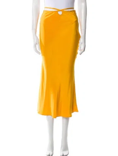 Pre-owned Christopher Esber Silk Midi Length Skirt In Yellow