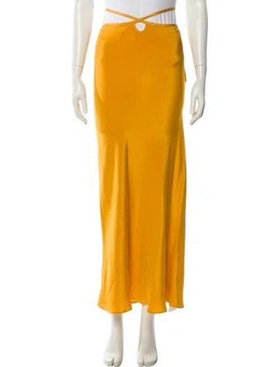 Pre-owned Christopher Esber Silk Midi Length Skirt In Yellow