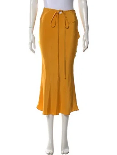 Pre-owned Christopher Esber Silk Midi Length Skirt In Yellow