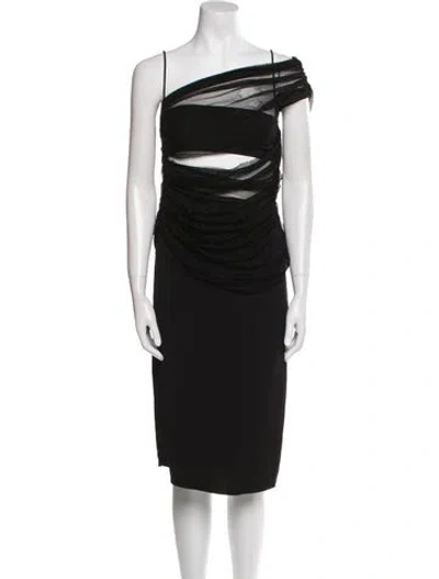 Pre-owned Christopher Esber Silk Mini Dress In Black