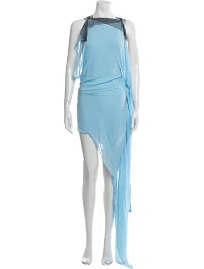 Pre-owned Christopher Esber Silk Mini Dress In Blue