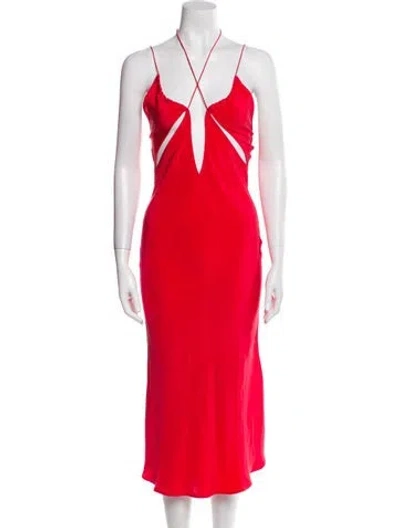 Pre-owned Christopher Esber Silk Mini Dress In Red
