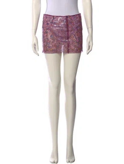 Pre-owned Christopher Esber Silk Mini Skirt In Multi