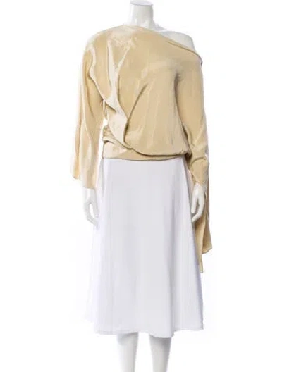 Pre-owned Christopher Esber Silk Off-the-shoulder Blouse W/ Tags In Neutral