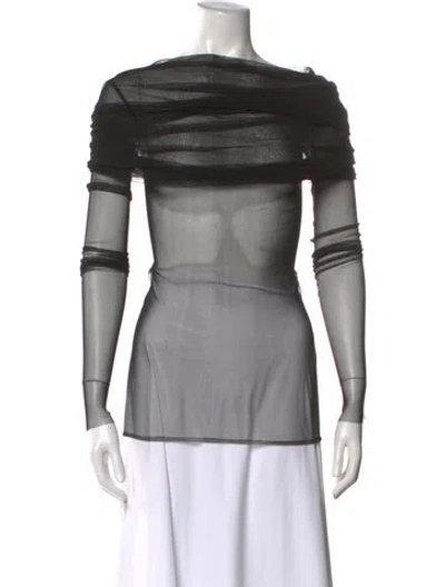 Pre-owned Christopher Esber Silk Off-the-shoulder Top In Black