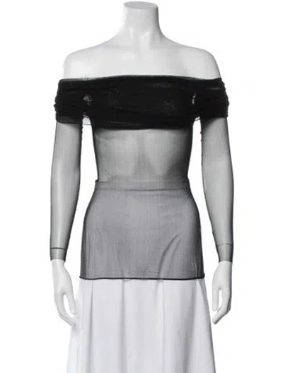 Pre-owned Christopher Esber Silk Off-the-shoulder Top In Gray