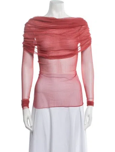 Pre-owned Christopher Esber Silk Off-the-shoulder Top In Pink