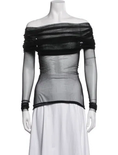Pre-owned Christopher Esber Silk Off-the-shoulder Top W/ Tags In Black