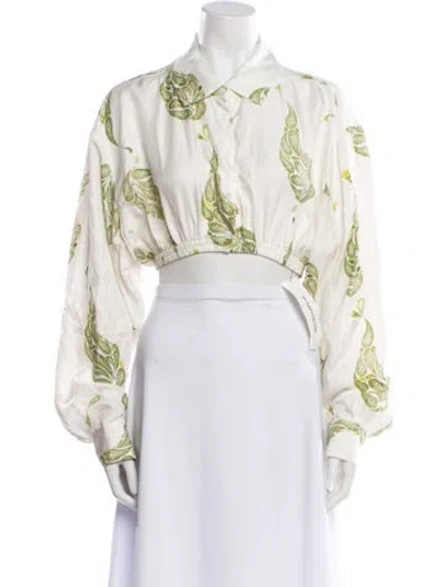 Pre-owned Christopher Esber Silk Paisley Print Crop Top In Neutral