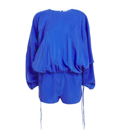 Christopher Esber Silk Parachute Jumpsuit In Blue