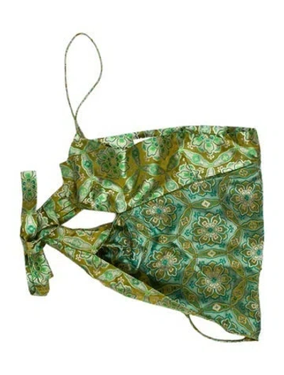 Pre-owned Christopher Esber Silk Patterned Top W/ Tags W/tags In Green