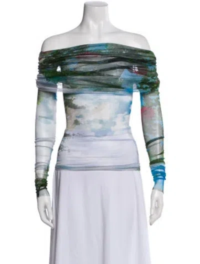 Pre-owned Christopher Esber Silk Printed Top W/ Tags In Multi