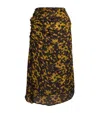 Christopher Esber Silk Ruched Midi Skirt In Animal Print