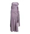 Christopher Esber Silk Satin Draped Midi Dress In Mauve
