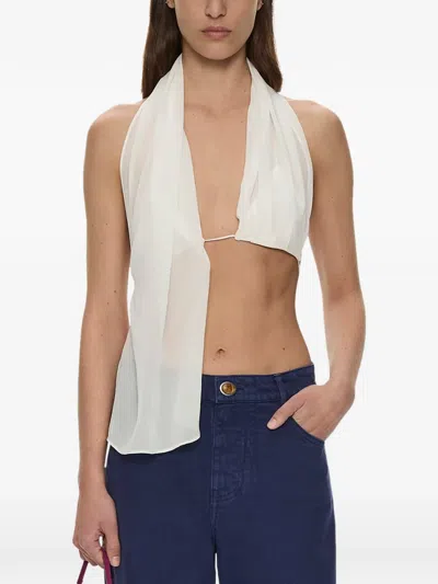 Christopher Esber Silk Scarf-style Top In White